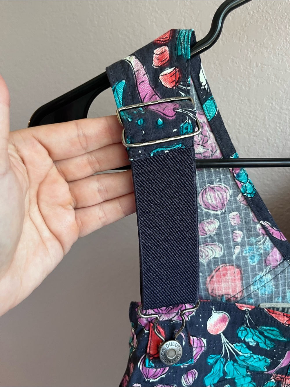 Duluth Veggie Print Nylon Overalls Large Utility Pockets Like New - Picture 8 of 11